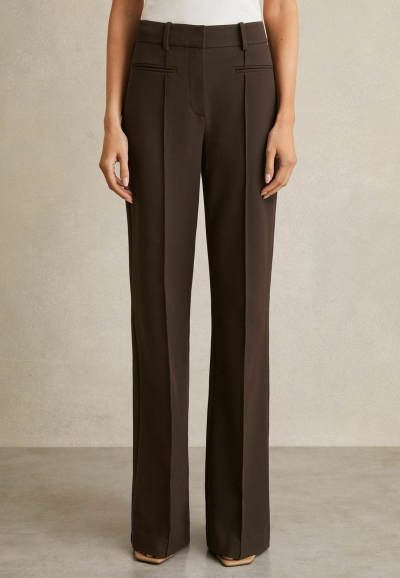 Reiss CLAUDE HIGH RISE FLARED  - Broek - chocolate brown