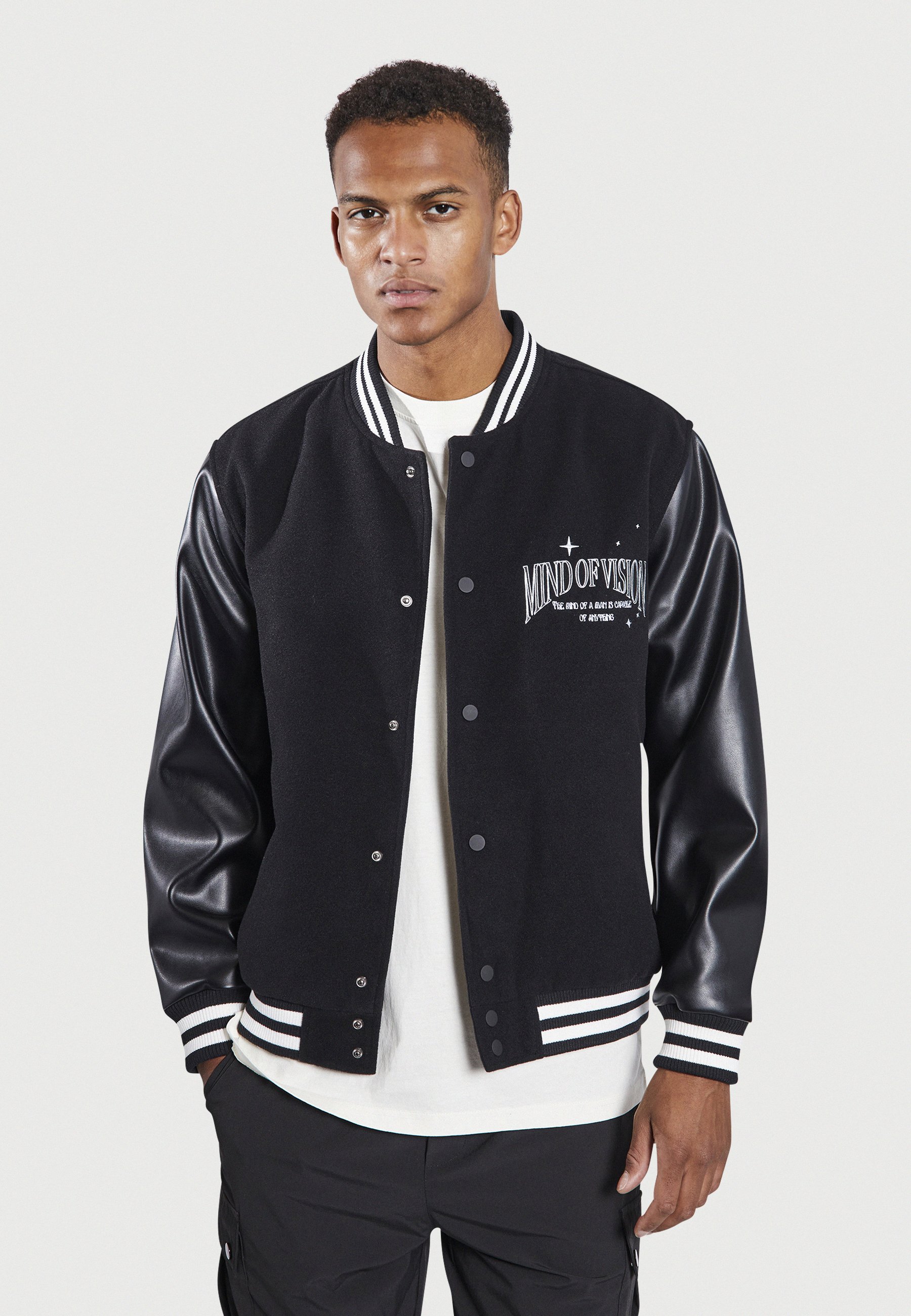 Redefined Rebel ARCHER - Bomber Jacket - black/mottled black 