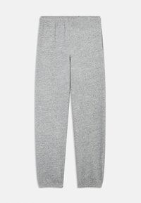 Grijze sweatpants gemaakt van zachte, gestructureerde stof. Elastiche tailleband met een taps toelopend ontwerp, zonder zakken of extra versieringen.
