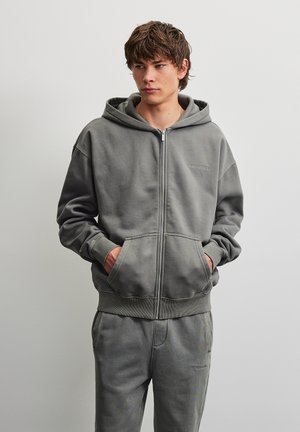 Pegador, LOGO OVERSIZED SWEAT JACKET - Sweat zippé - vintage grey/grey