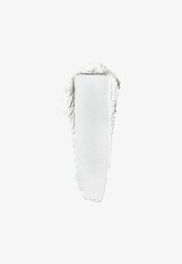 Échantillon de crème blanche ou de peinture avec une surface lisse, entouré d'un bord texturé et légèrement inégal. Placé sur un fond uni.