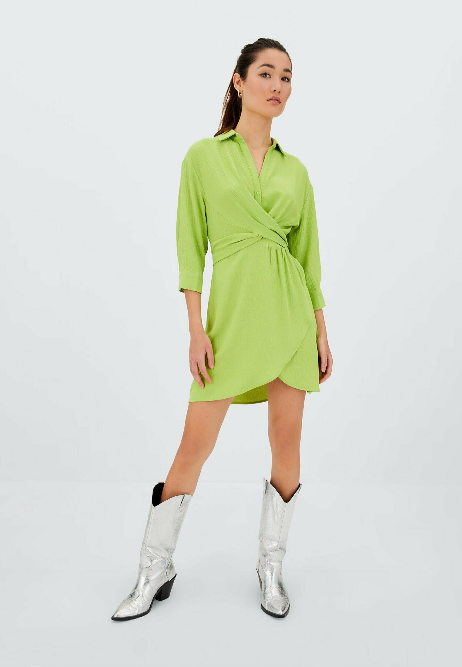 Stradivarius Abito a camicia - green/verde - Zalando.it
