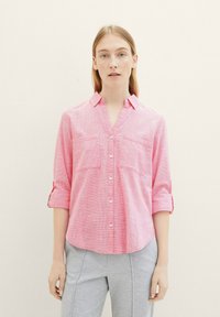 TOM TAILOR WITH SLUB STRUCTURE - Blúzka so zapínaním na gombíky - carmine pink