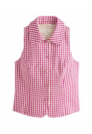 Next, REGULAR FIT - GINGHAM COLLARED WAISTCOAT WITH - Chaleco - pink