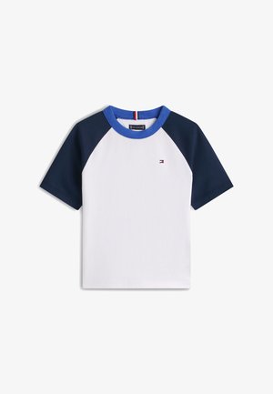 Tommy Hilfiger, COLOUR-BLOCKED JERSEY CREW NECK T-SHIRT - T-shirt print - white