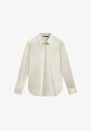 Massimo Dutti, FLOWING SATIN SHIRT - Button-down blouse - silver-coloured