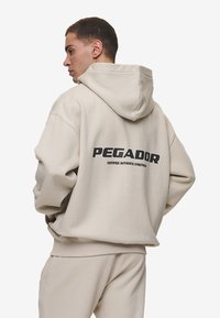 Pegador - COLNE LOGO OVERSIZED JACKET - Tröja med dragkedja - washed light beige/anthracite Miniatyrbild 1