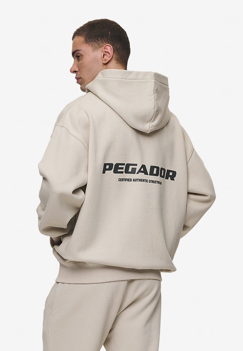 Pegador - COLNE LOGO OVERSIZED JACKET - Tröja med dragkedja - washed light beige/anthracite, Förstora