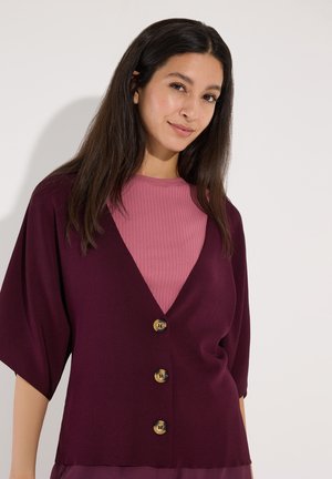 More & More MORE & MORE CLEANE KURZARMSTRICKJACKE, EXTRAWEITE ÄRMEL - Strickjacke - ruby orchid