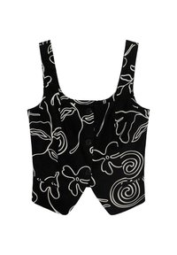 FLORAL PRINT  - Strukirani kaput - black