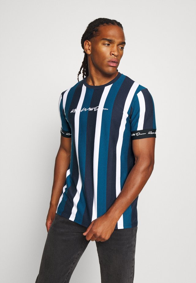 KINGSLEY - T-shirt imprimé - blue/black/white