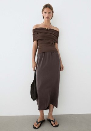 Massimo Dutti Pliceret nederdel /Nederdele med folder - dark grey