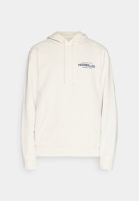 Felpa bianca realizzata in morbido tessuto. Caratterizzata da una tasca a marsupio, cappuccio con cordino e logo "Wrangler" stampato in blu con testo.