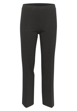 Leggings extensibles noirs avec un ajustement serré, fabriqués dans un tissu doux et texturé. Présentent une taille élastique et un design à jambes droites.