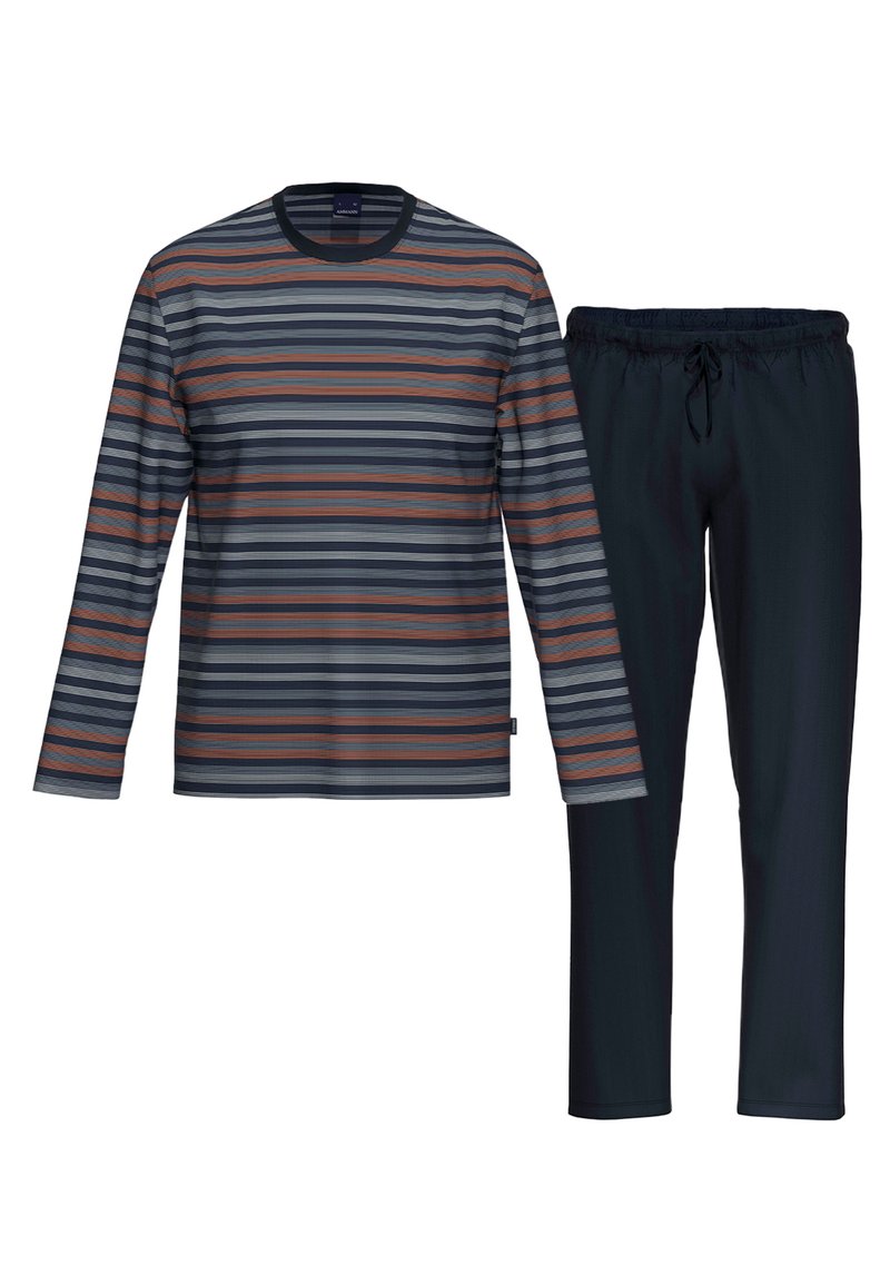 Herren Pyjamas | AMMANN Pyjama dunkelblau / blau gestreift/blau - PY71326 Herren Pyjamas | AMMANN Pyjama dunkelblau / blau gestreift/blau - PY71326
