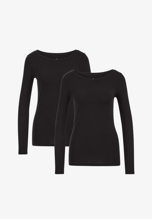 2 PACK - Top dugih rukava - black