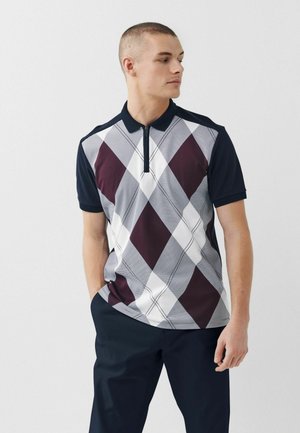 Poloshirts - navy burgundy argyle pattern