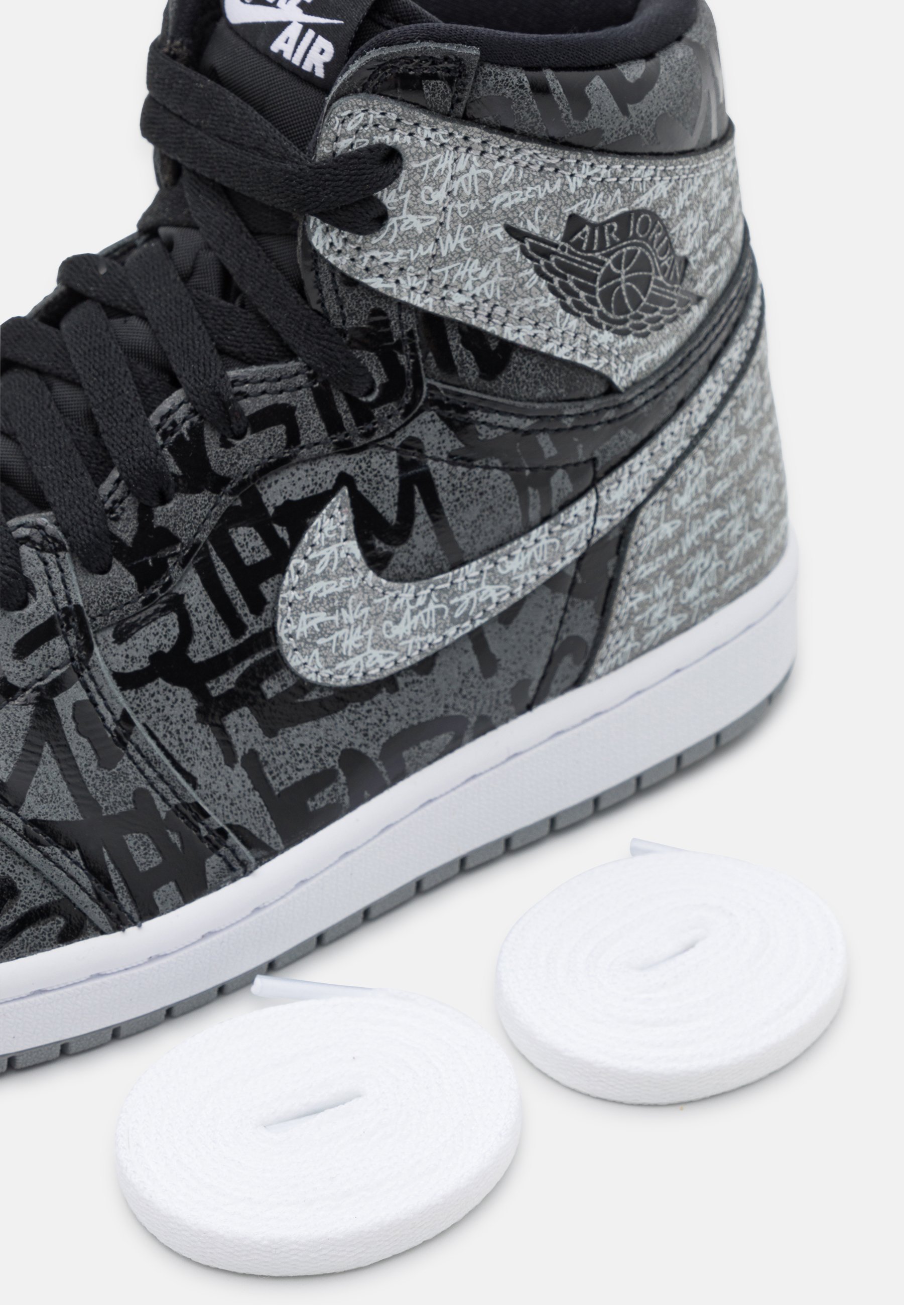Jordan AIR 1 RETRO - Sneakers alte - black/white/particle grey/nero -  Zalando.it
