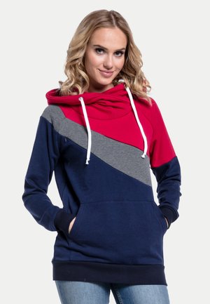 MATERNITY NURSING COLOUR BLOCK - Luvtröja - red graphite melange navy