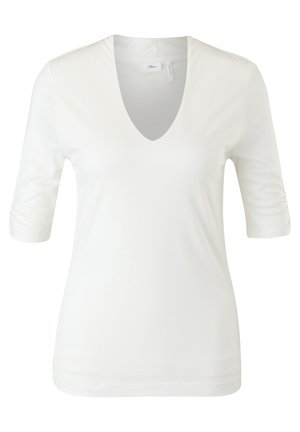 s.Oliver BLACK LABEL MIT VAUSSCHNITT - T-shirt basic - soft white