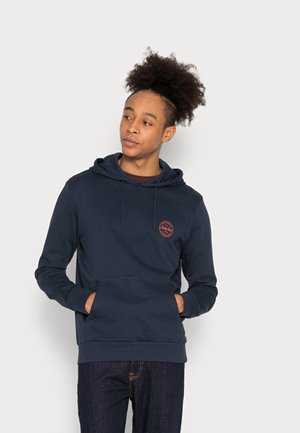 JJEGORDON SHARK - Felpa con cappuccio - navy blazer / chili