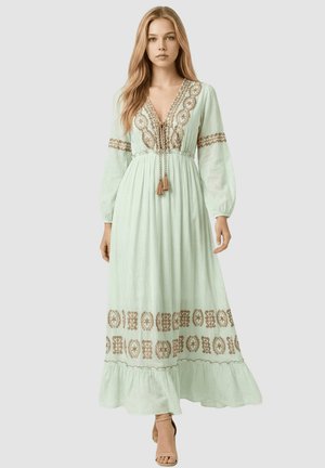 Outfitters Nation, VESTIDO LARGO BORDADO DE VISCOSA PARA MUJER - Vestido largo - verde
