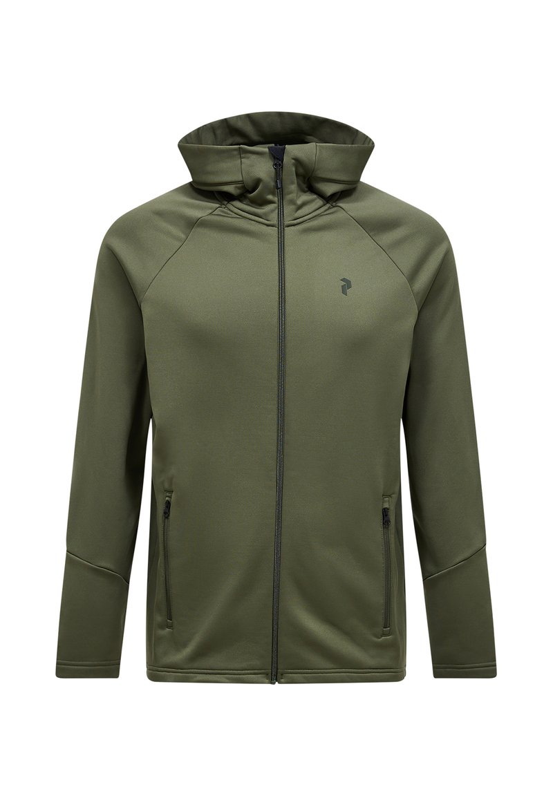 Peak Performance M RIDER ESSENTIALS HOOD - Flisinė striukė - olive ...