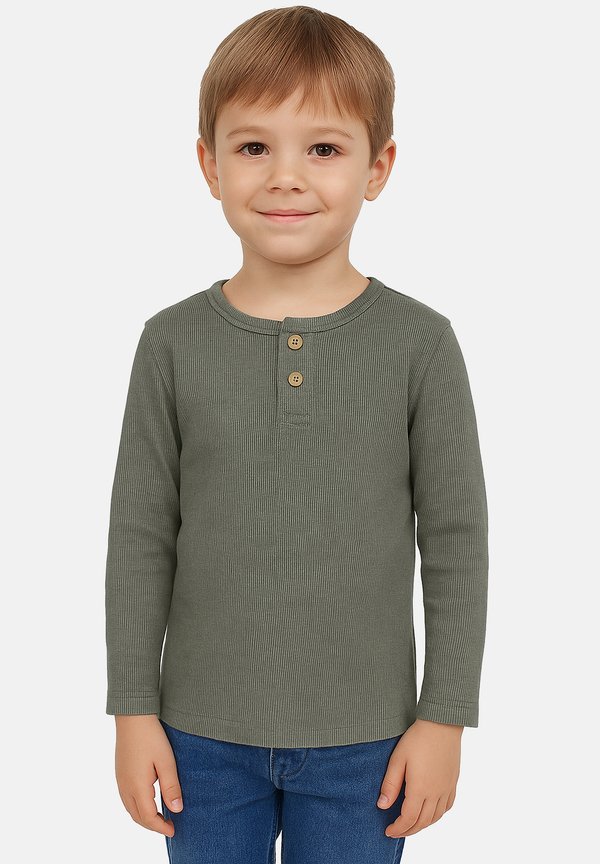 MIT KNOPF RUNDHALS 2 PACK - Langarmshirt - olive