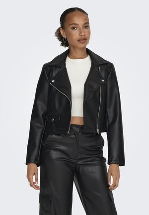 JDYETTA FAUX LEATHER JACKET  - Chaqueta de cuero sintético - black