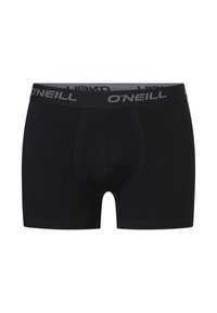 Zwarte boxer shorts van katoen, met een grijze O'Neill logo elastische tailleband. Klassiek ontwerp met een ondersteunende voorkant en een zachte textuur.