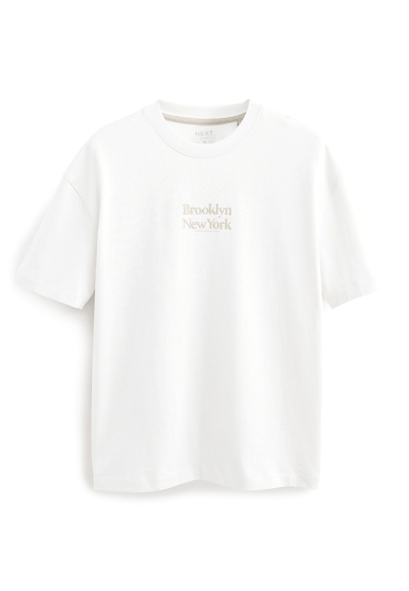 Next HEAVYWEIGHT Tshirts basic ecru cream print/beige Zalando.dk