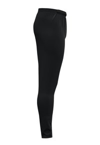 Schwarze Sporthose mit elastischem Bund, eng anliegendem Design und glatter Textur. Verfügt über ein schmal zulaufendes Bein und keine sichtbaren Logos oder Akzente.
