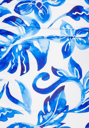 Yours Clothing FLORAL TIE FRONT - Traje de baño - blue