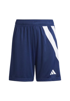 Marinefarbene Sportshorts mit weißen Akzenten und einem Drei-Streifen-Design. Ausgestattet mit einem elastischen Bund und leichtem, atmungsaktivem Stoff.