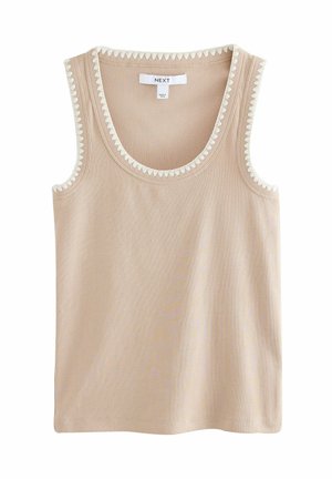 Next REGULAR FIT - CONTAST TRIM SCOOP NECK SLEEVELESS - Top - neutral