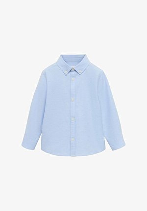 Vaaleansininen pitkähihaisten paita nappikauluksella, valmistettu sileästä kankaasta. Ominaisuuksiin kuuluvat vaaleat napit ja suora helma.