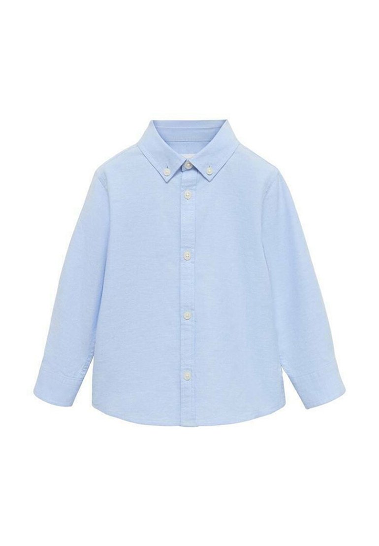 Vaaleansininen pitkähihaisten paita nappikauluksella, valmistettu sileästä kankaasta. Ominaisuuksiin kuuluvat vaaleat napit ja suora helma.