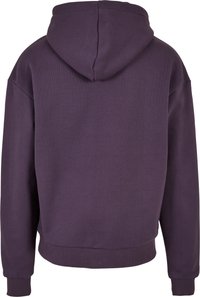 Felpa viola con un grande cappuccio, vestibilità oversize e polsini e orlo a coste. Realizzata in un tessuto morbido con una superficie liscia.