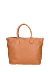 Borsa a mano in pelle color tan con superficie testurizzata, due manici arrotondati e chiusura con zip. Caratterizzata da un design spazioso e minimi dettagli hardware.