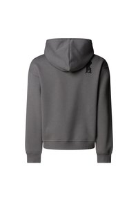 Hall halli kapuutsiga dressipluus, mis on valmistatud pehmest kangast, varustatud nööriga kapuutsiga, soonikkoes varrukasäärtega ja väikese musta logoga ülaosas tagaküljel.