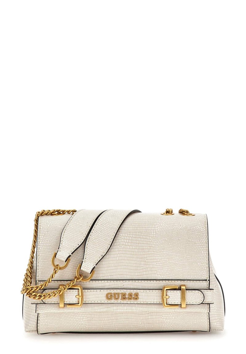 Clutch Piel Guess Bolso De Mano Creme/beige Bolso Blanco