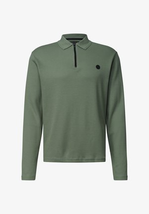 Street One MEN, LONG-SLEEVED POLO SHIRT WITH ZIP DETAIL - T-shirt à manches longues - willow green