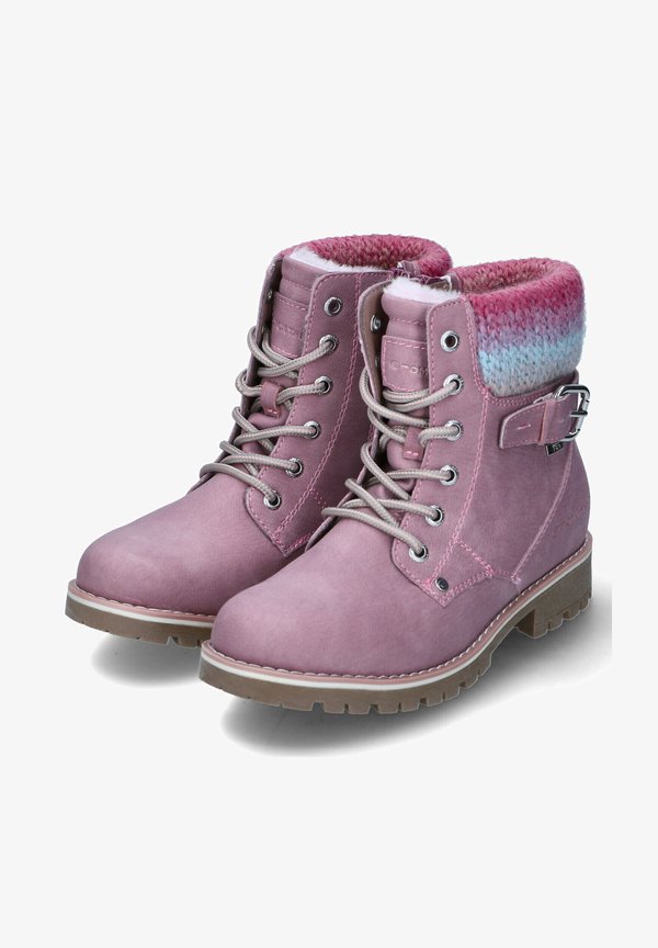 Schnürstiefelette – rosa