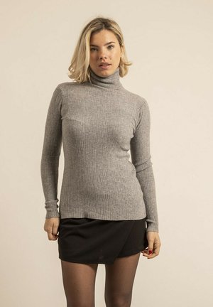 COL ROULÉ TEXTURÉ KILANIE - Pullover - gris