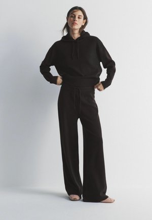 WIDE LEG SET - Džemperis ar kapuci - chocolate brown