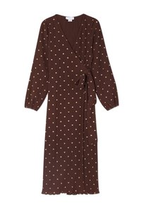 Never Fully Dressed PLISSE WRAP DRESS - Koktailové šaty/večierkové šaty - brown