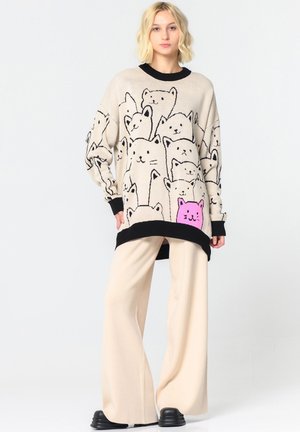 Trui - beige black
