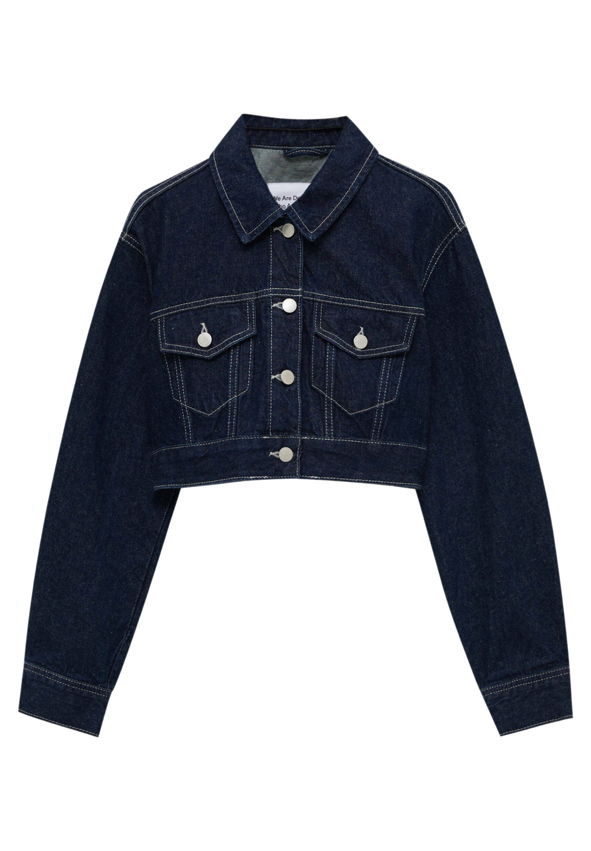 dark blue cropped jacket