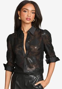 Lipsy REGULAR FIT - SEQUIN  - Košilová halenka  - black