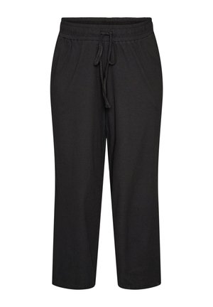 Zizzi, GERIPPTE PYJAMAHOSE MIT GERADEN BEINEN - Παντελόνι πιτζάμας - schwarz
